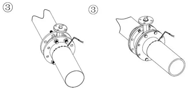 開關(guān)型電動蝶閥安裝示意圖 開關(guān)型電動蝶閥安裝示意圖